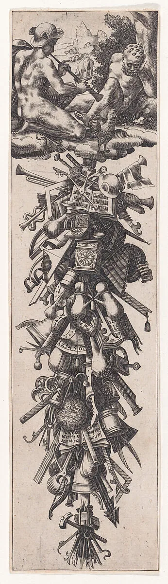 Mercury Putting Argus to Sleep and Festoon of Instruments — René Boyvin|Leonard Thiry