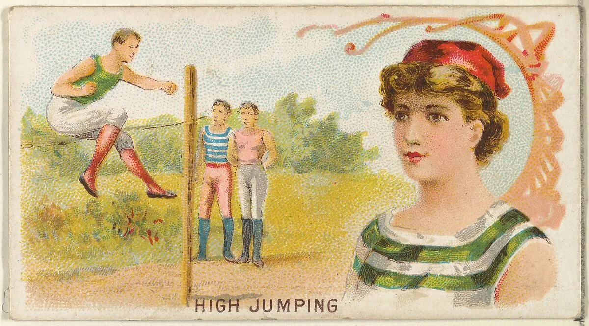 High Jumping, from the Games and Sports series (N165) for Old Judge Cigarettes — Goodwin & Company