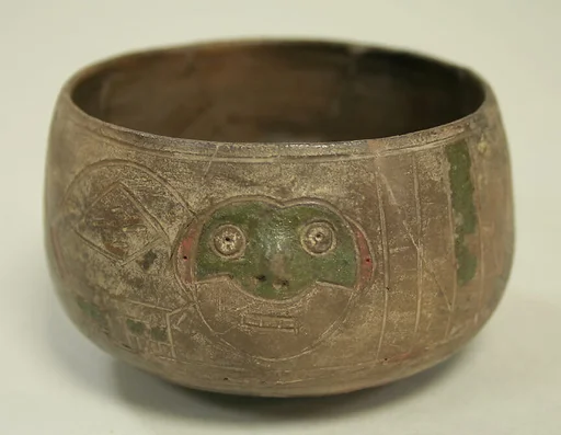 Greyware Bowl with Incised Monkeys