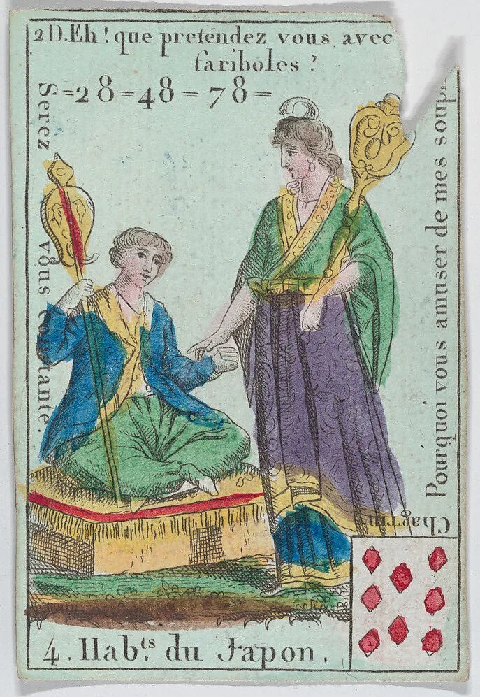 Hab.ts du Japon from playing cards "Jeu d'Or" — Anonymous, French, 18th century