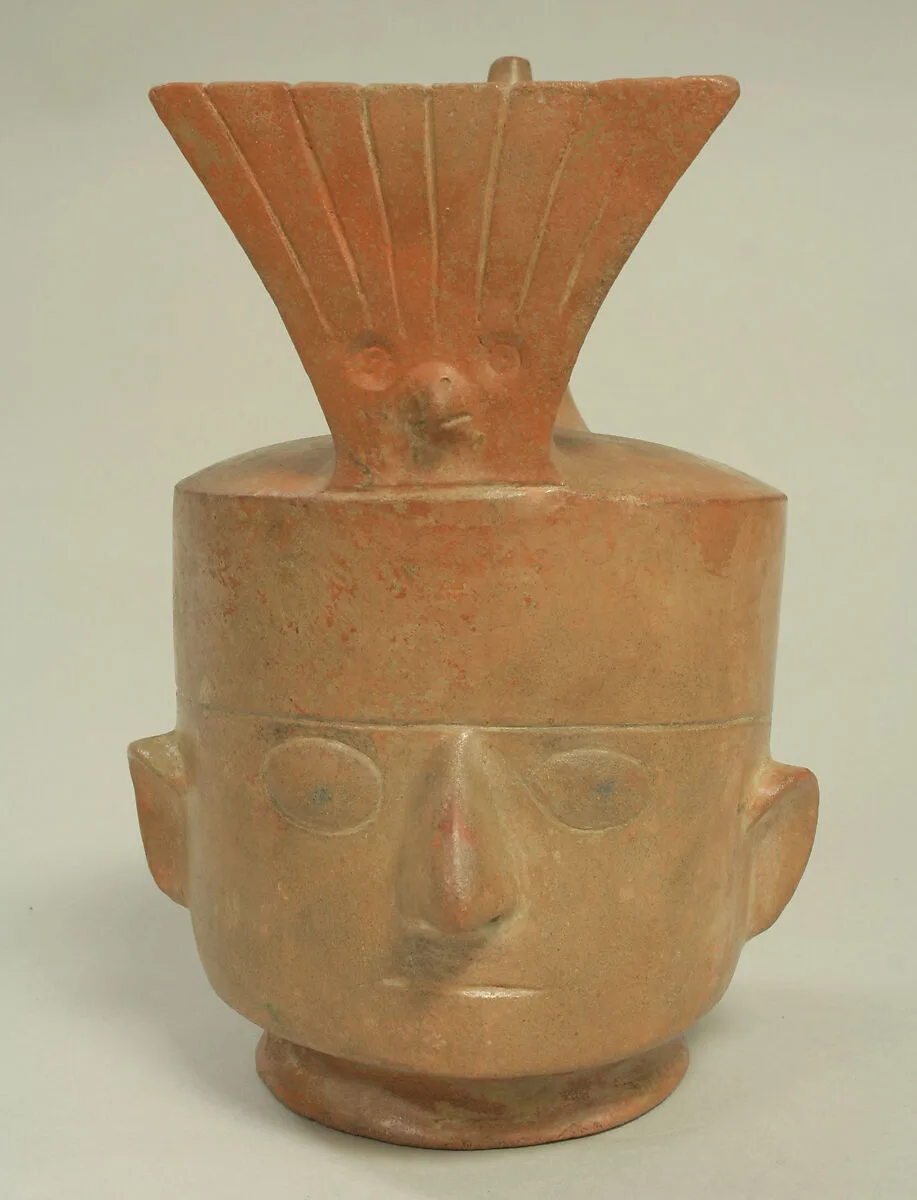 Bridge and Spout Face Bottle — Unknown