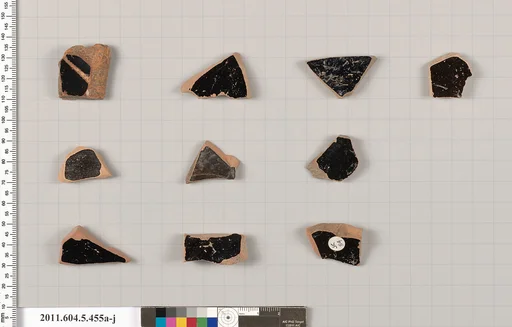 Terracotta fragments of kylikes (drinking cups)