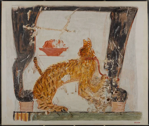 Cat Seated under a Chair
