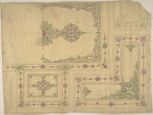 Ceiling Design in Moorish Style for the de la Rochejaquelein Family