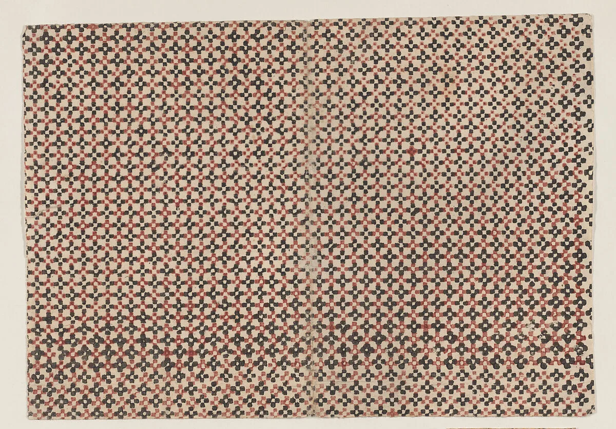 Sheet with overall geometric pattern — Anonymous
