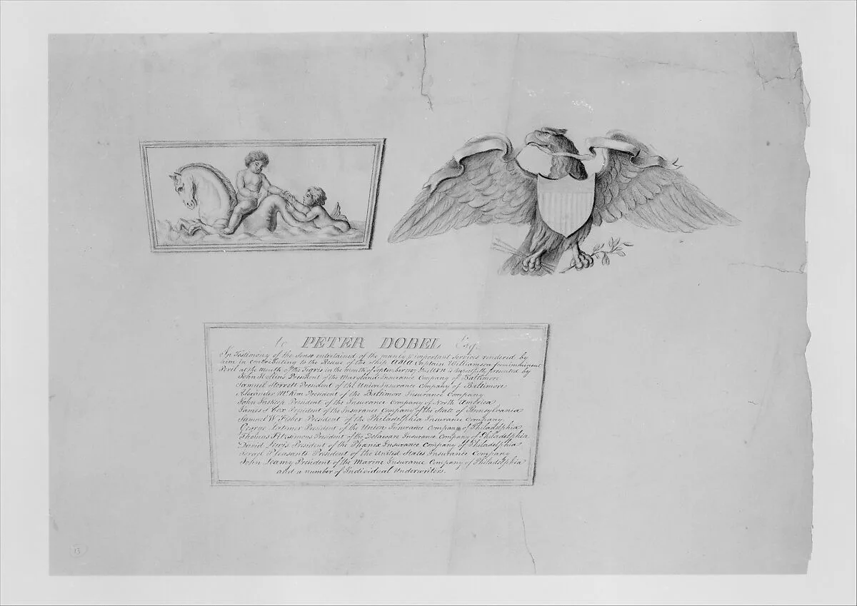 Designs for the ornaments and inscription on a testimonial urn — Thomas Fletcher|Sidney Gardiner