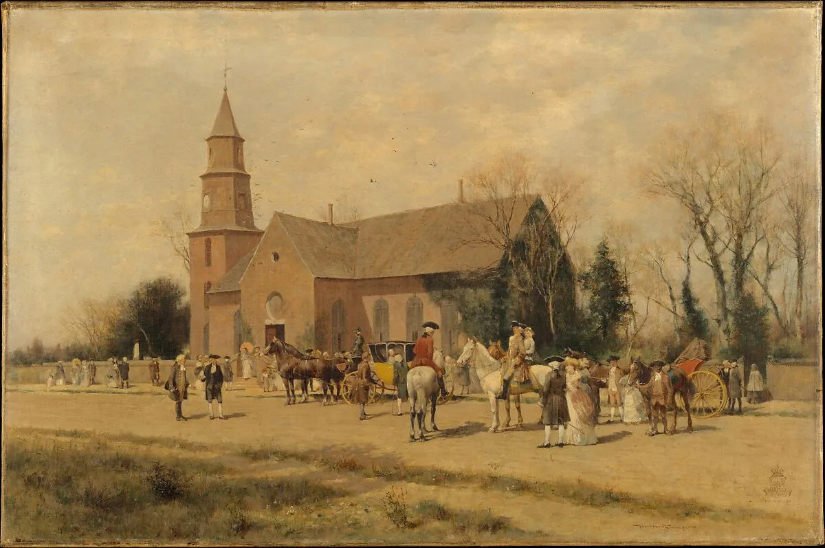 Old Bruton Church, Williamsburg, Virginia, in the Time of Lord Dunmore — Alfred Wordsworth Thompson