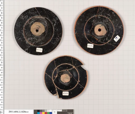 Terracotta fragments of kylikes (drinking cups)