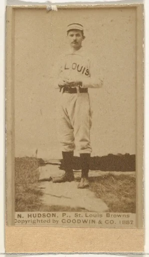 Nathaniel P. "Nat" Hudson, Pitcher, St. Louis Browns, from the Old Judge series (N172) for Old Judge Cigarettes