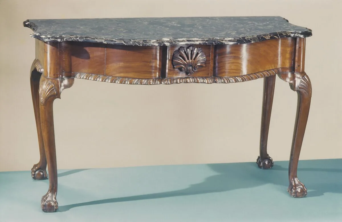 Marble-slab table — Unknown