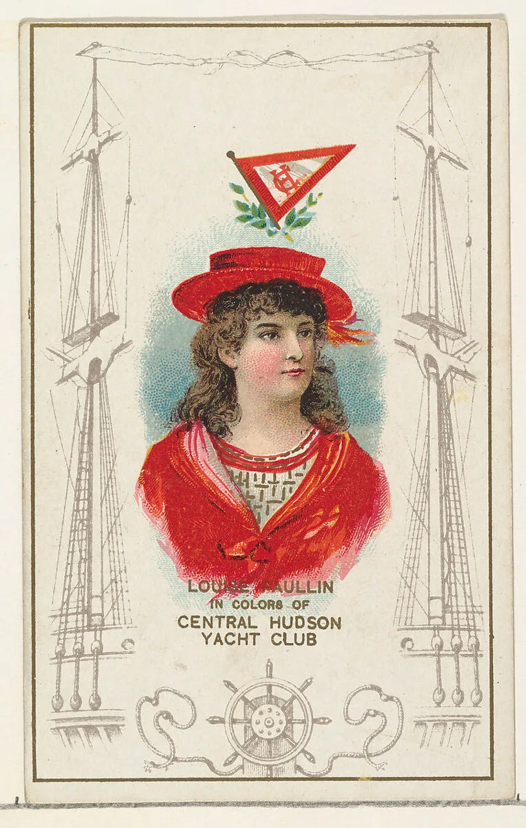 Louise Paullin in Colors of Central Hudson Yacht Club, from the Yacht Colors of the World series (N140) issued by Duke Sons & Co. to promote Honest Long Cut Tobacco — W. Duke, Sons & Co.