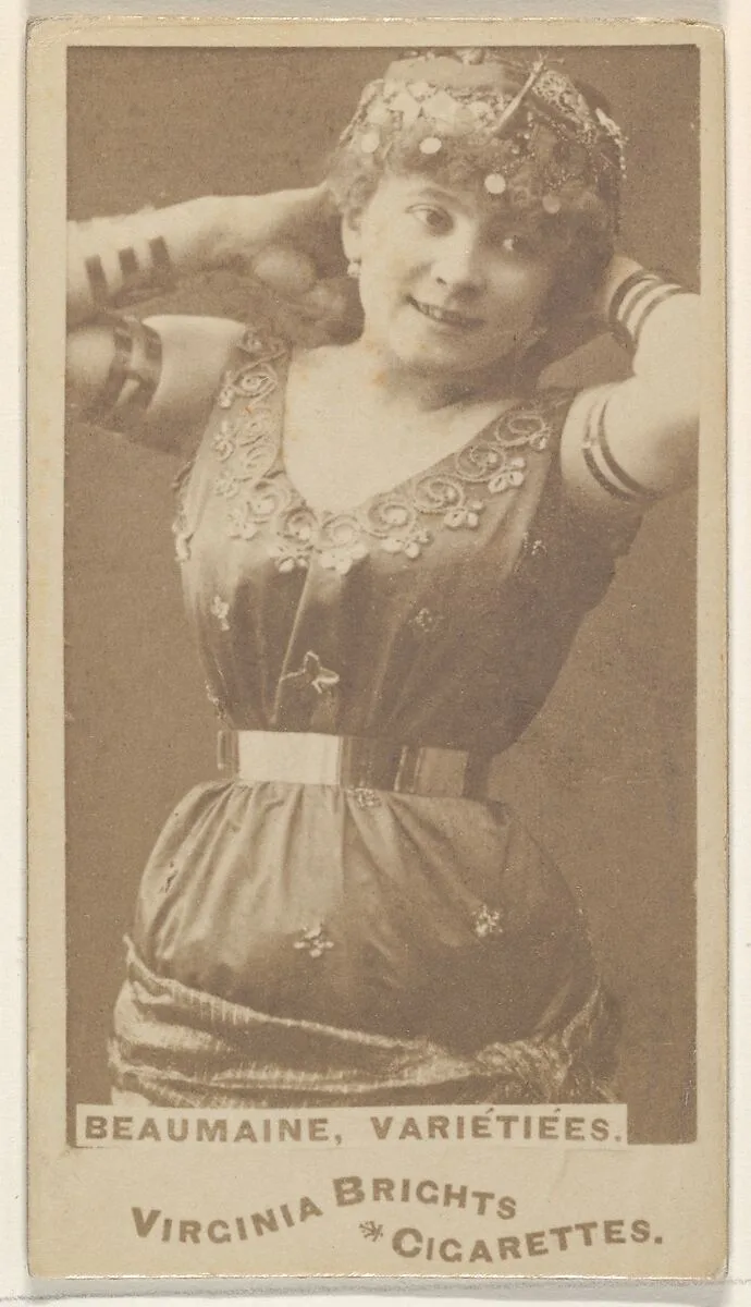 Beaumaine, Varietiees, from the Actors and Actresses series (N45, Type 1) for Virginia Brights Cigarettes — Allen & Ginter