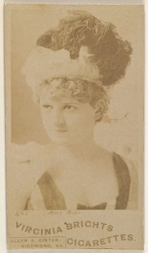 Card 485, Miss Behr, from the Actors and Actresses series (N45, Type 1) for Virginia Brights Cigarettes