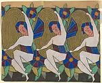 Horizontal Panel with Three Daisies Grouped at Center — Anonymous, French, 20th century