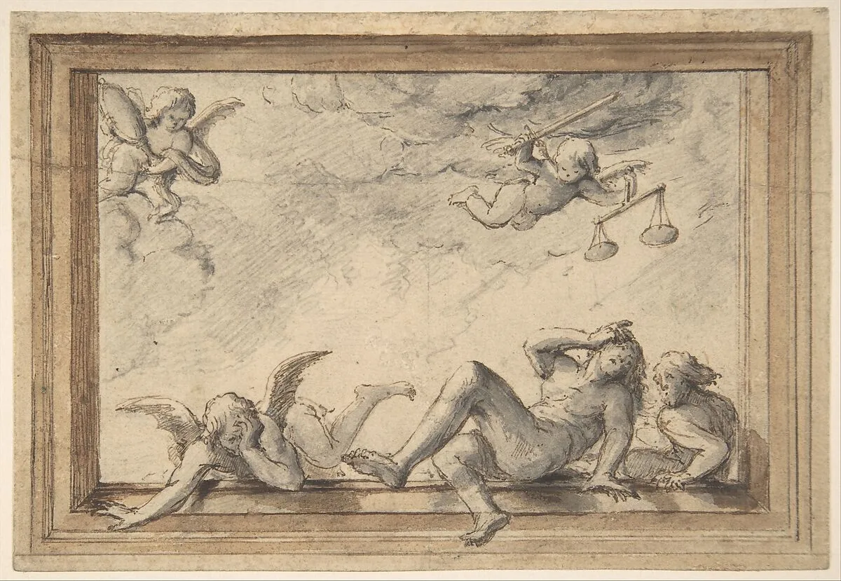 Design for a ceiling with an allegory of Justice — Hendrik-Frans Verbruggen