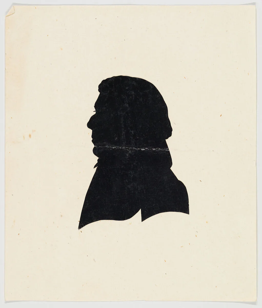 Unidentified profile portrait, older man facing left — Anonymous, German