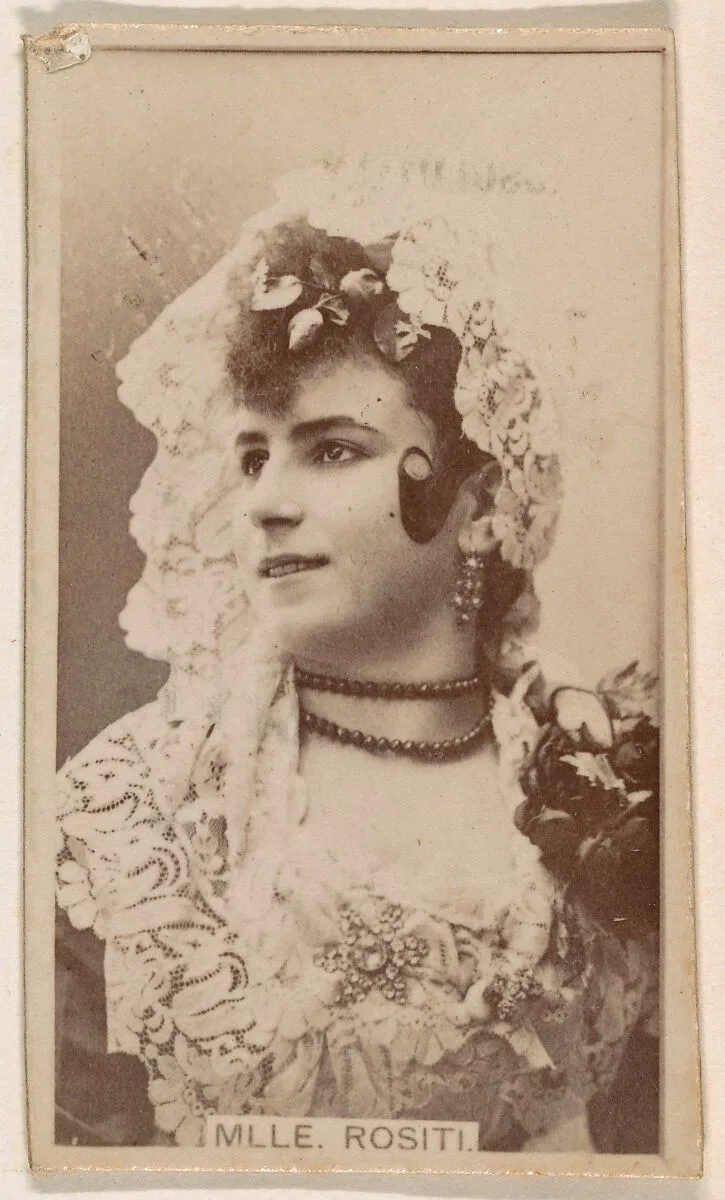 Mlle. Rositi, from the Actresses series (N245) issued by Kinney Brothers to promote Sweet Caporal Cigarettes — Kinney Brothers Tobacco Company