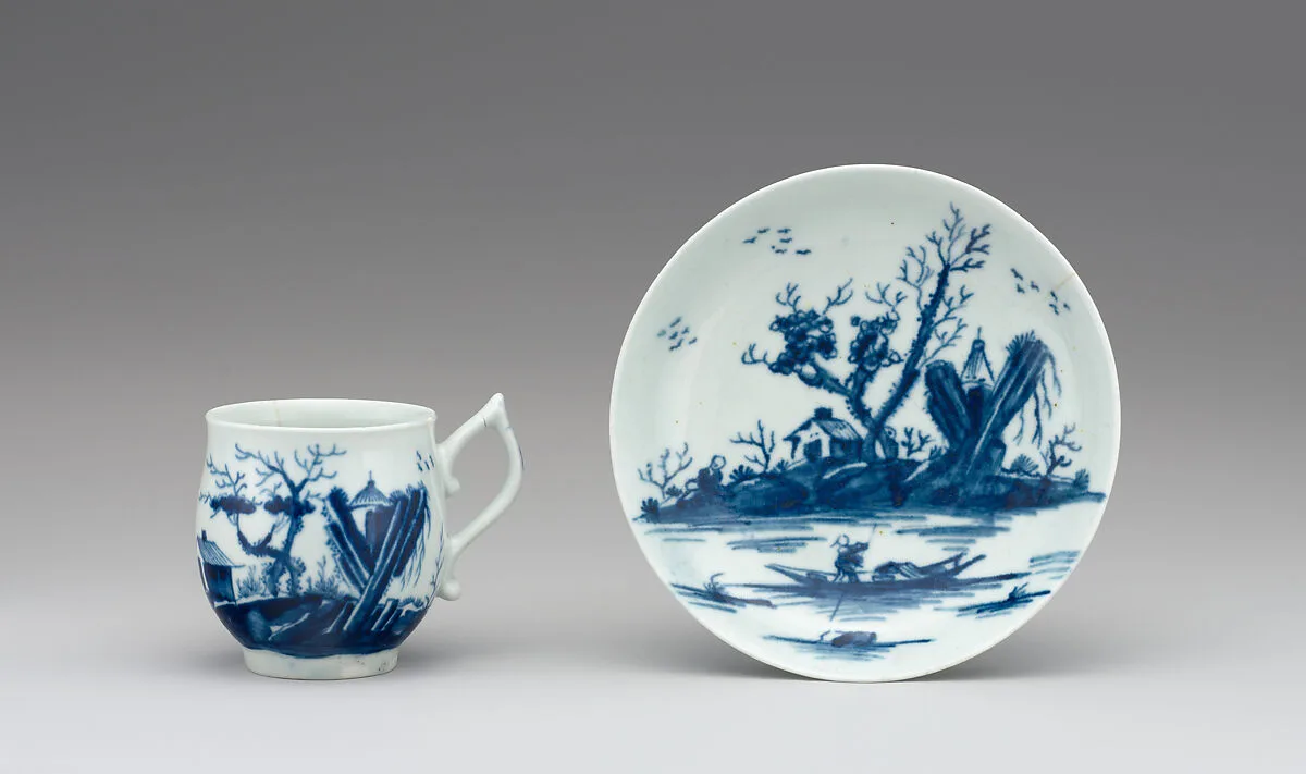 Coffee cup and saucer — Worcester factory