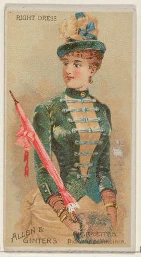 Right Dress, from the Parasol Drills series (N18) for Allen & Ginter Cigarettes Brands