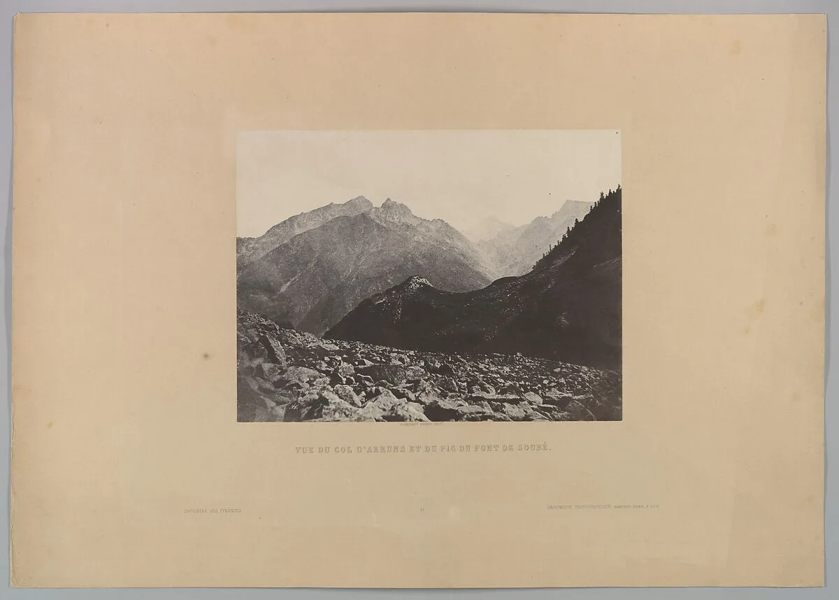 View of the Arruns Pass and Peak from the Pont de Soubé — John Stewart|Imprimerie photographique de Blanquart-Évrard, à Lille