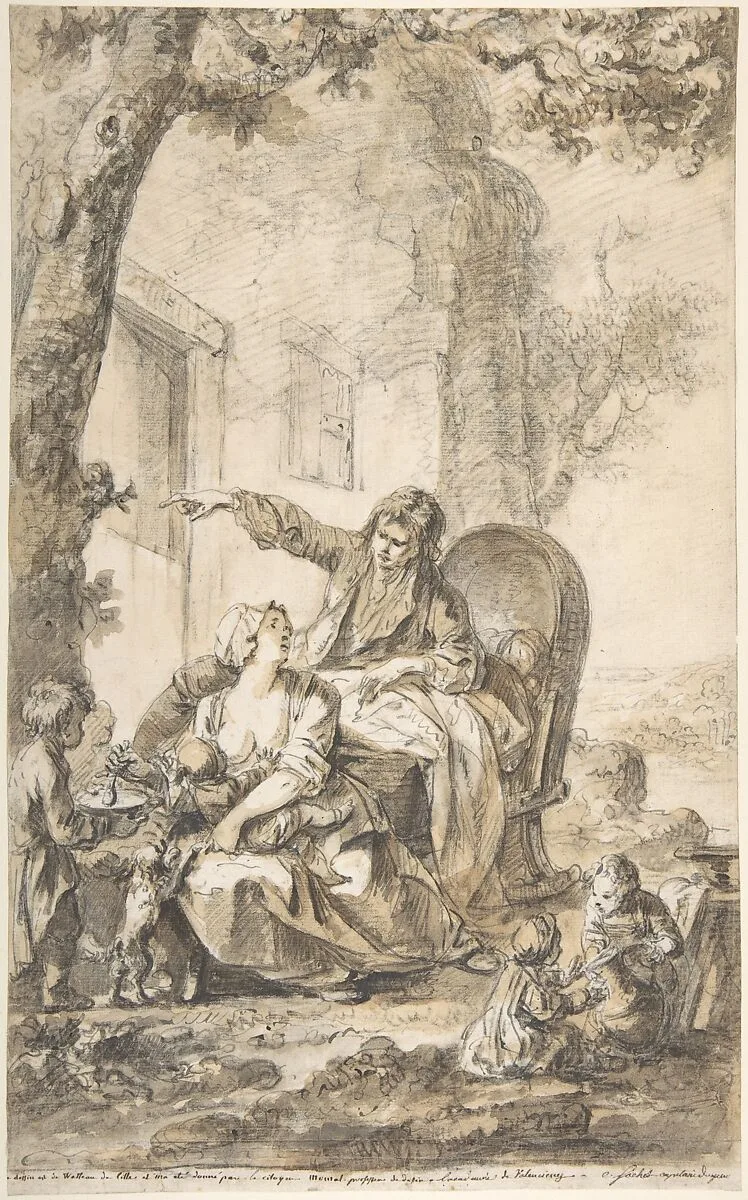 Young Father Distressed by His Growing Family — Louis Joseph Watteau, called Watteau de Lille