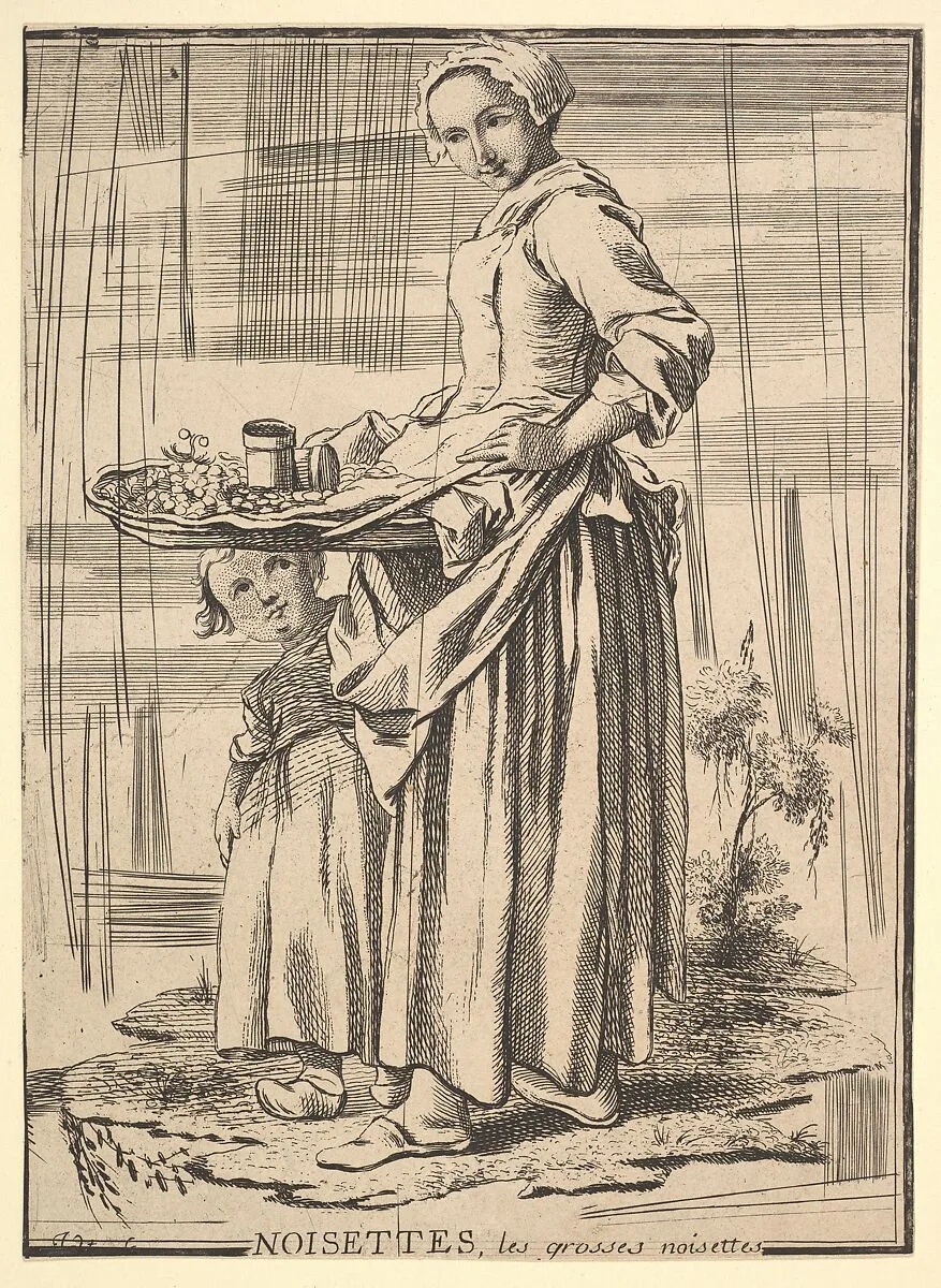 Reverse copy of Noisettes (Nutcrackers), from Les Cris de Paris (The Cries of Paris) — François Boucher|Jacques Philippe Le Bas