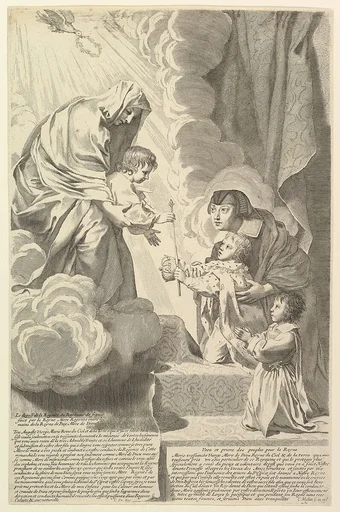 Anne of Austria with the Young Louis XIV and Monsieur before the Virgin and Child (Anne d'Autriche déposant le régence du royaume de France entre les mains de la Vierge Marie)