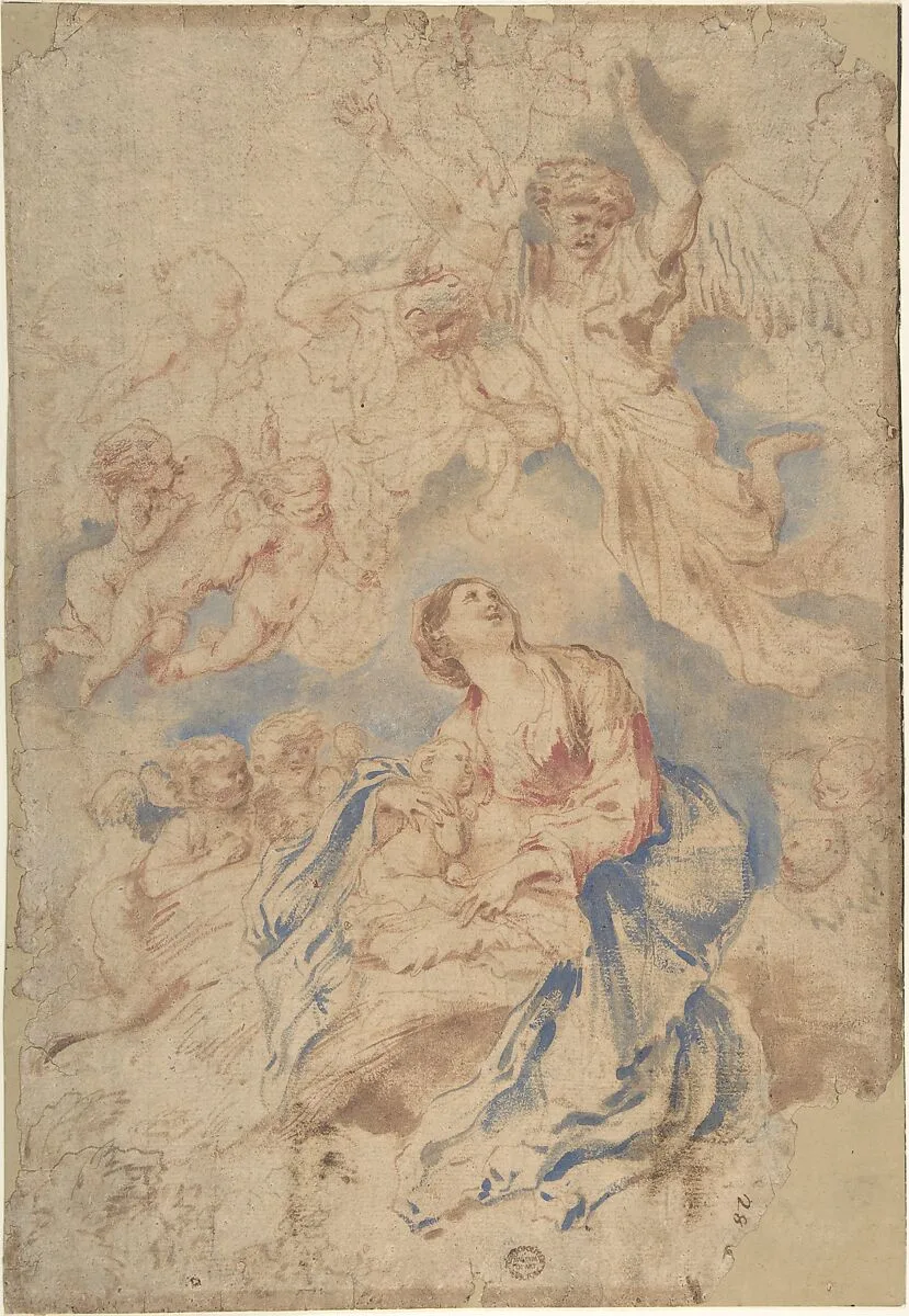 Nativity with Angels — Giovanni Benedetto Castiglione (Il Grechetto)
