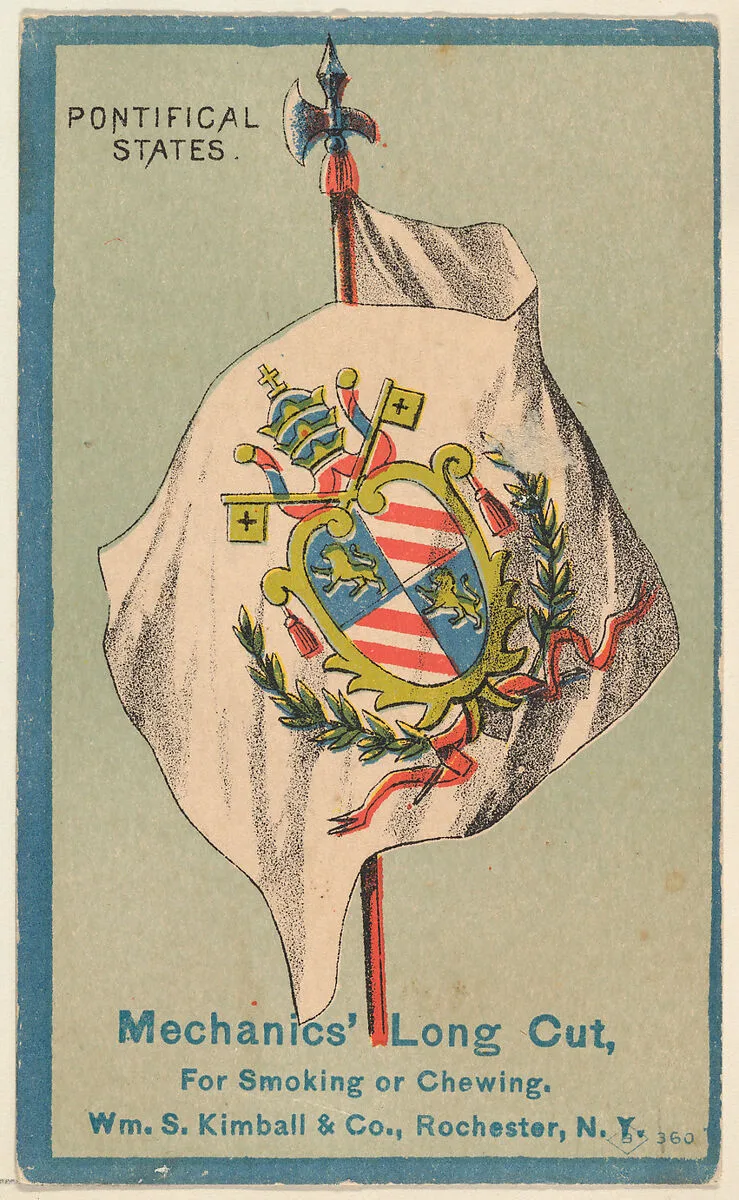 Pontifical States, from the National Flags series (N195) issued by Wm. S. Kimball & Co. — William S. Kimball & Company