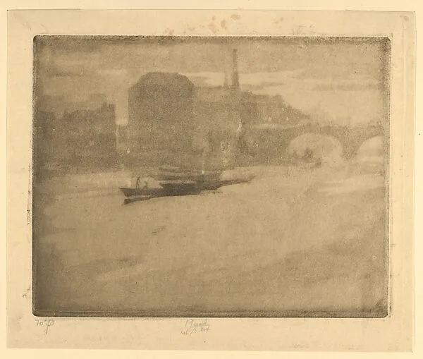 Evening Harbor Scene with Bridge (Mist on the Thames) — Joseph Pennell|André Marty