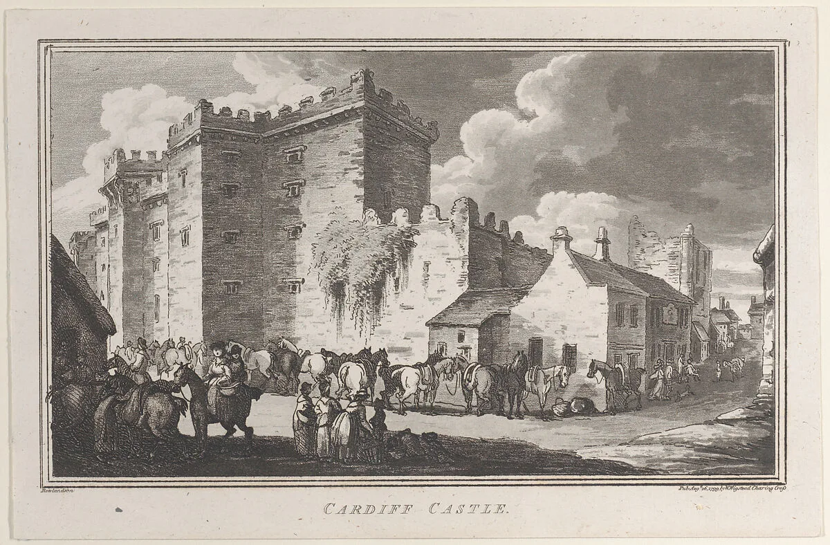Cardiff Castle, from "Remarks on a Tour to North and South Wales, in the year 1797" — Henry Wigstead|Thomas Rowlandson|John Hill|W. Wigstead