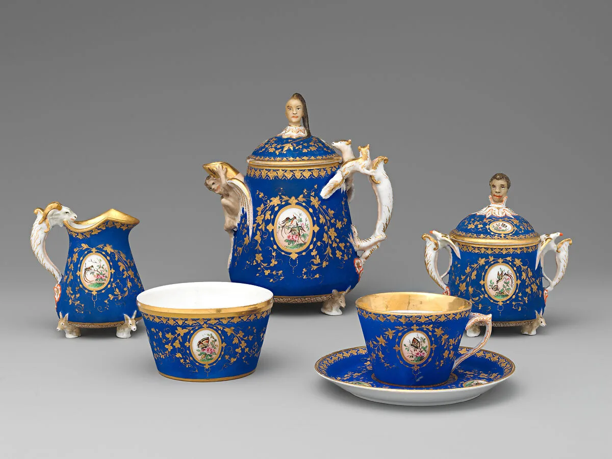Partial tea set (teapot, sugar bowl, cream pitcher, slop bowl) — Union Porcelain Works