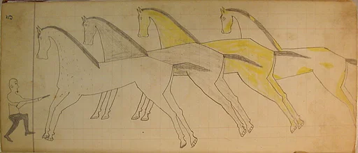 Maffet Ledger: Man with Gun, Four Horses