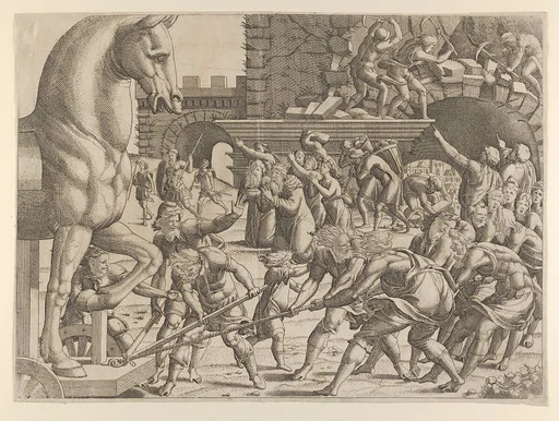 The Trojans Bring the Wooden Horse into Their City