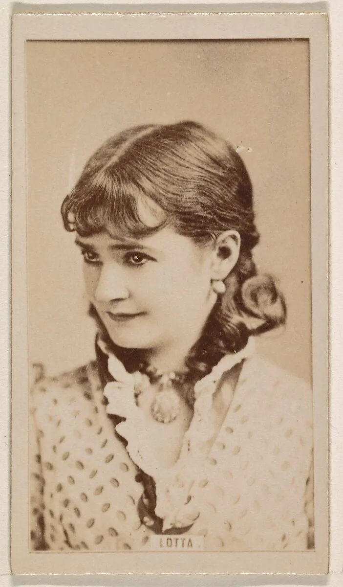 Lotta, from the Actresses series (N245) issued by Kinney Brothers to promote Sweet Caporal Cigarettes — Kinney Brothers Tobacco Company