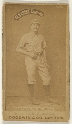Sidney Douglas Farrar, 1st Base, Philadelphia, from the Old Judge series (N172) for Old Judge Cigarettes