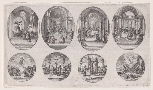 Oval Medallions and Rondels, from Variae tum Passionis Christi tum vitae beatae Mariae Virginis; Les Mystères de la Passion suite appelée aussi Mystères de la Vie de Jésus et Mystères de la Vie de Jésus et de la Vie de la Ste. Vierge (The Mysteries of the Passion, also called the Mysteries of the Life of Jesus, and the Mysteries of the Life of Jesus and of the Virgin)