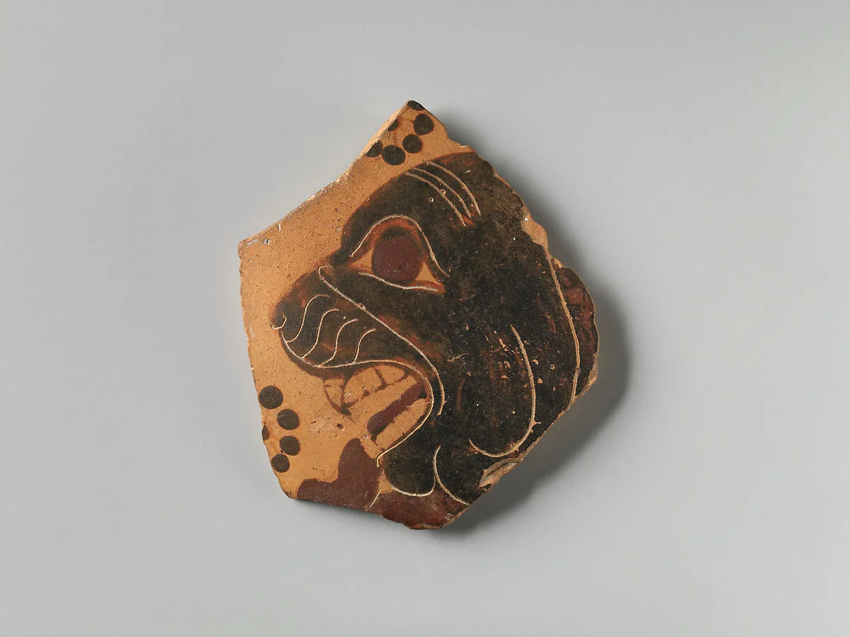 Fragment of a terracotta vase — Lion Painter