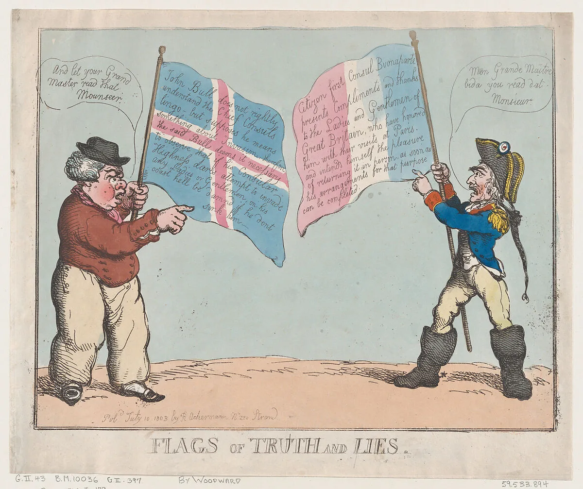 Flags of Truth and Lies — Thomas Rowlandson|George Murgatroyd Woodward