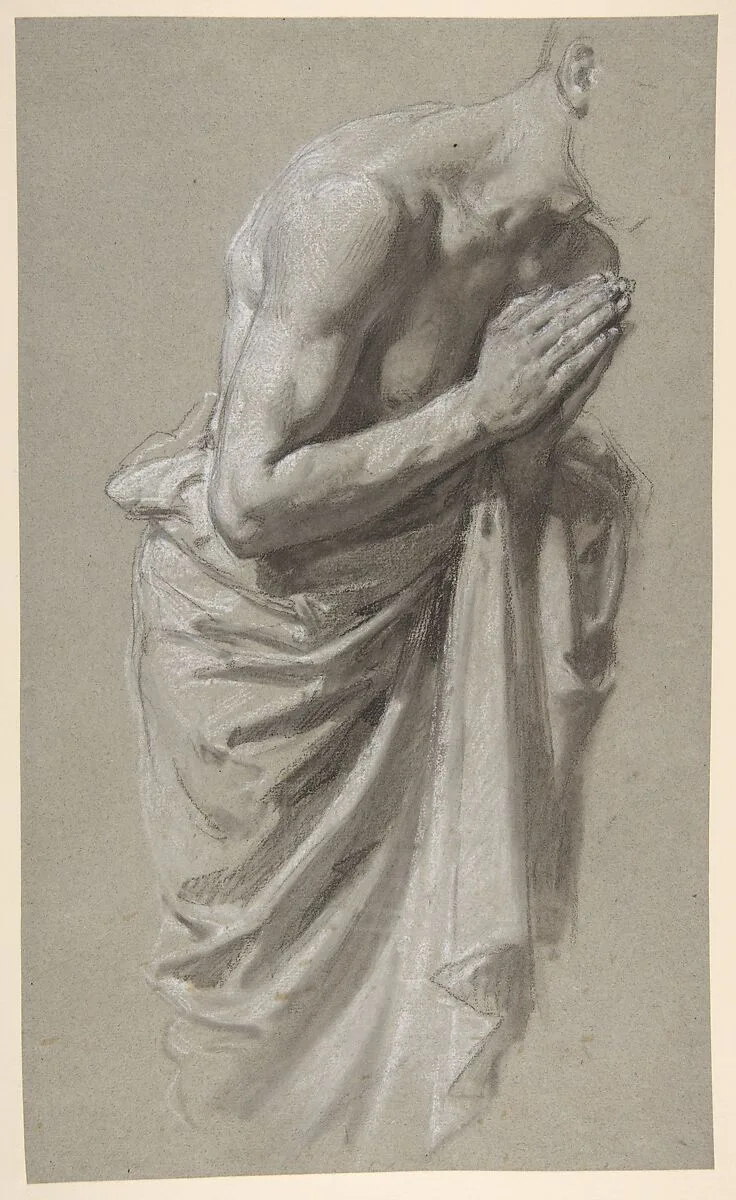 Study for Clovis (middle register; study for wall paintings in the Chapel of Saint Remi, Sainte-Clotilde, Paris, 1858) — Isidore Pils