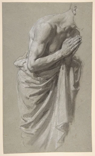 Study for Clovis (middle register; study for wall paintings in the Chapel of Saint Remi, Sainte-Clotilde, Paris, 1858)