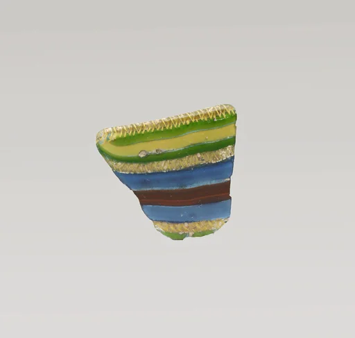 Glass striped mosaic bowl fragment