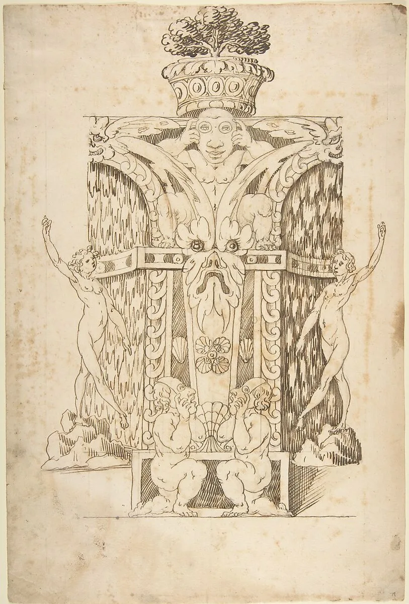 Design for a Wall Fountain — Anonymous, Italian, Lombard, 16th century