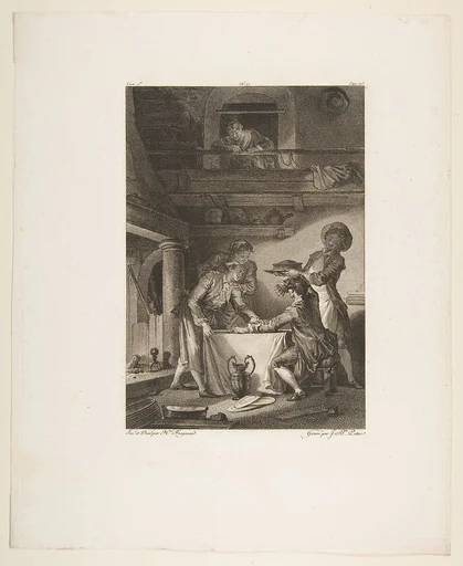 Le Pate d'Anguilles, from Contes et nouvelles en vers par Jean de La Fontaine. A Paris, de l'imprimerie de P. Didot, l'an III de la République, 1795