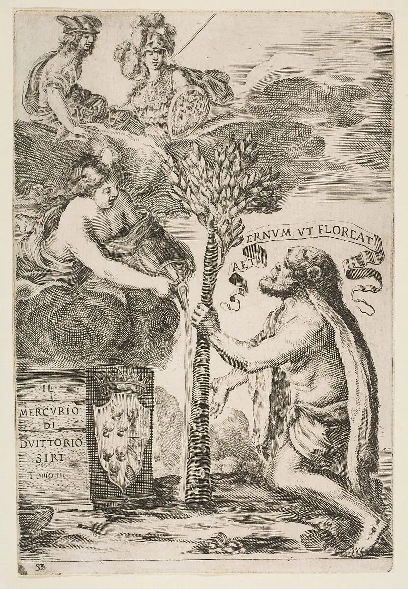 Frontispiece for Il Mercurio, III: Hercules Planting His Club — Stefano della Bella