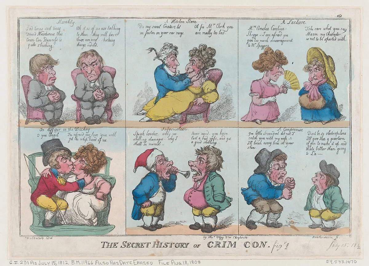 The Secret History of Crim Con, Fig 1 — Thomas Rowlandson|George Murgatroyd Woodward|Thomas Tegg