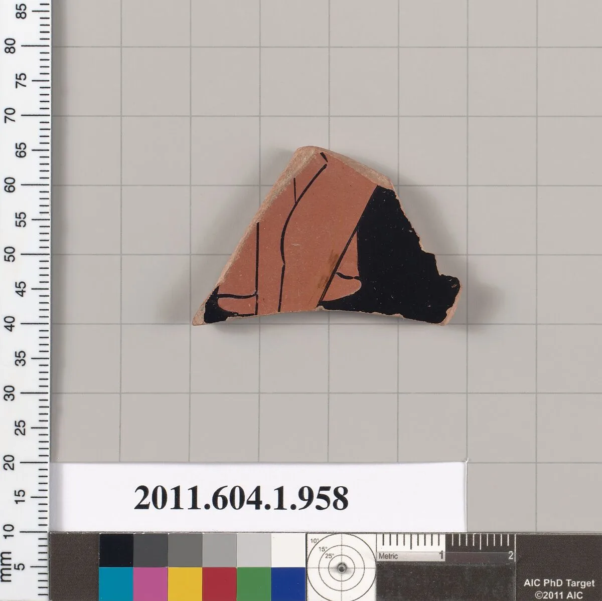 Terracotta fragment of a kylix (drinking cup) — Makron