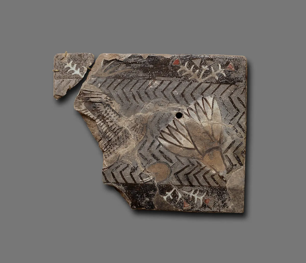 Tile with water flowers in a canal — Unknown