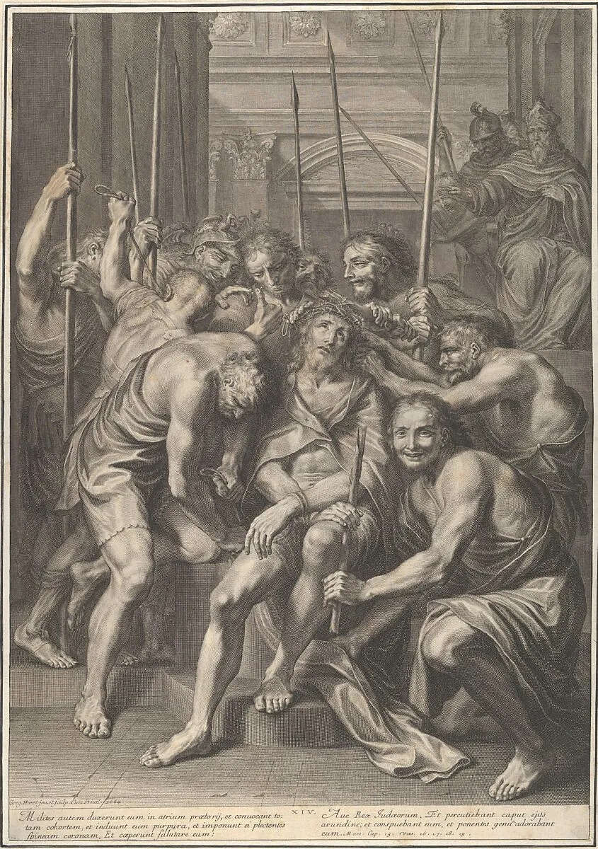 Christ Crowned with Thornes, from The Passion of Christ, plate 14 — Grégoire Huret