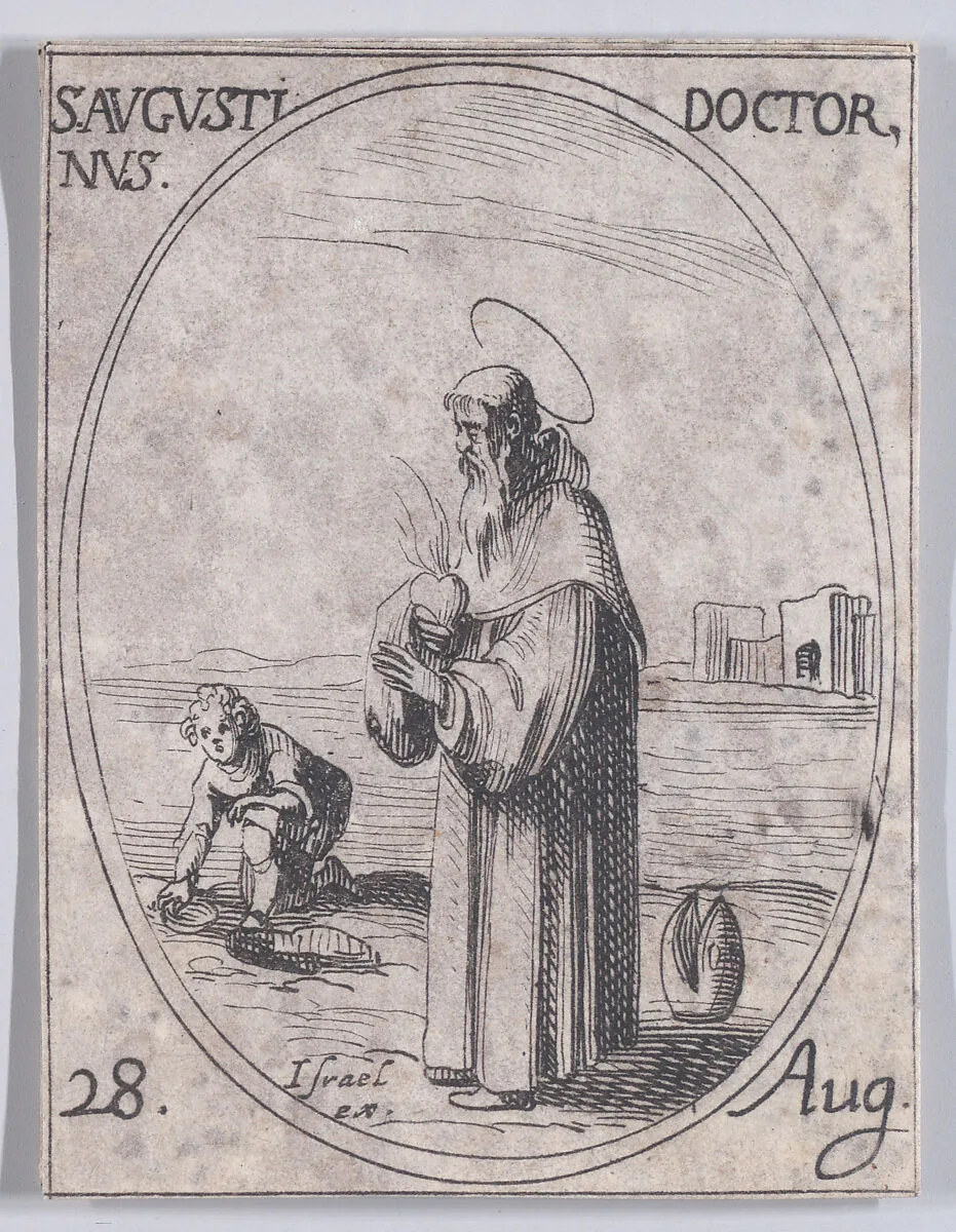 S. Augustin, docteur (St. Augustine, Doctor), August 28th, from "Les Images De Tous Les Saincts et Saintes de L'Année" (Images of All of the Saints and Religious Events of the Year) — Jacques Callot|Israël Henriet